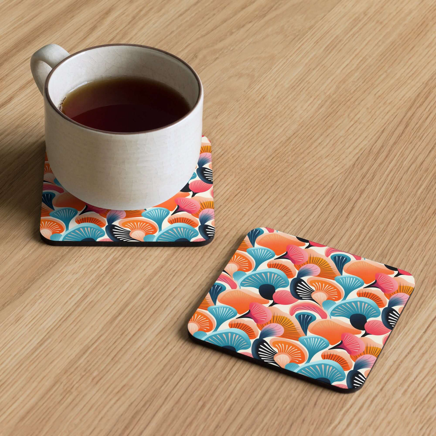 Abstract Seashells Cork-back coaster at Design Dose