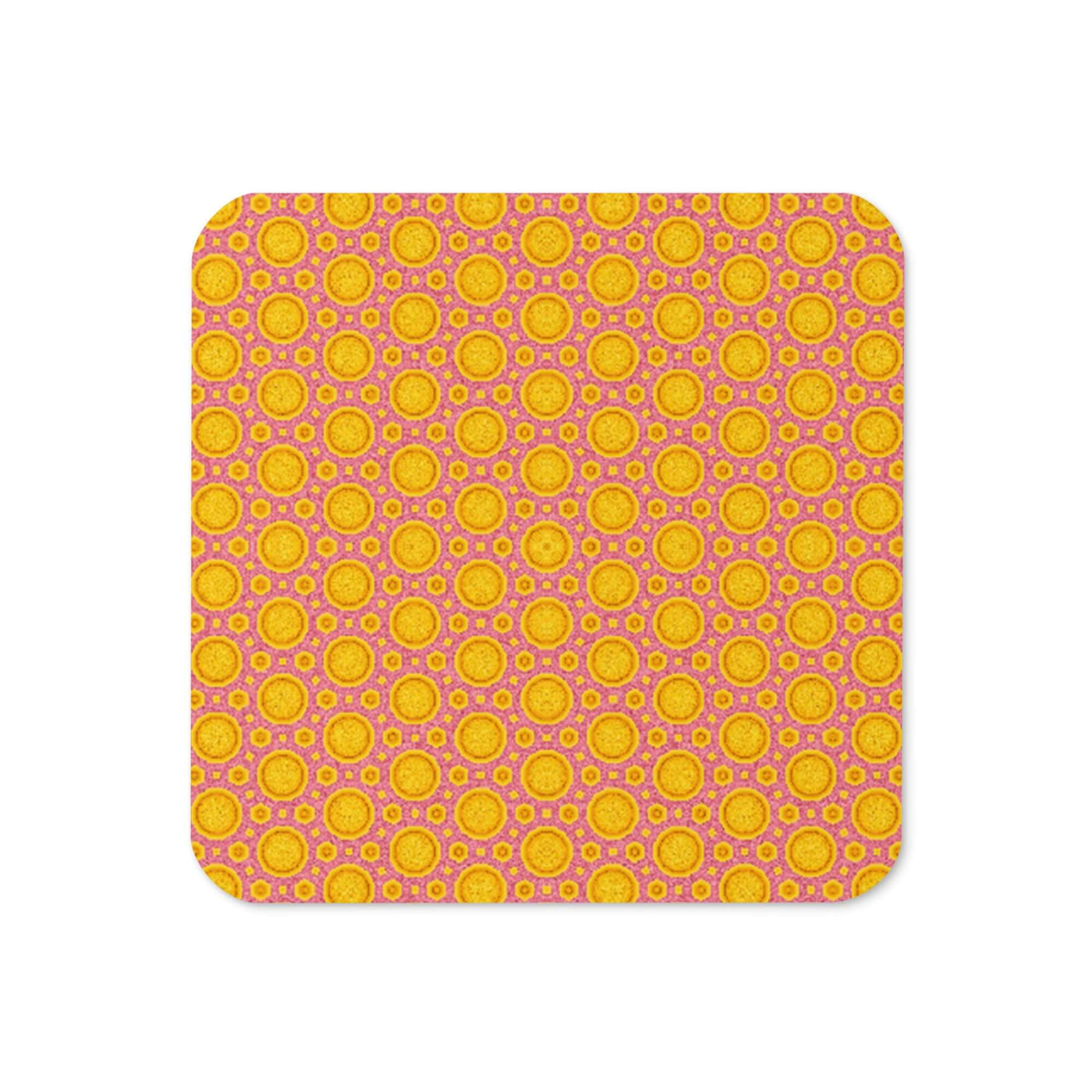 Happy Vibes Cork-back Coaster with Non-Slip Design at Design Dose