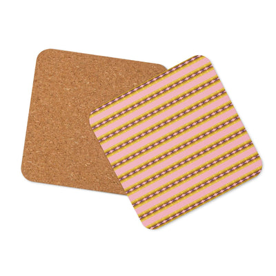 Candy Stripes Cork-back Coaster | Non-slip & Stylish at Design Dose