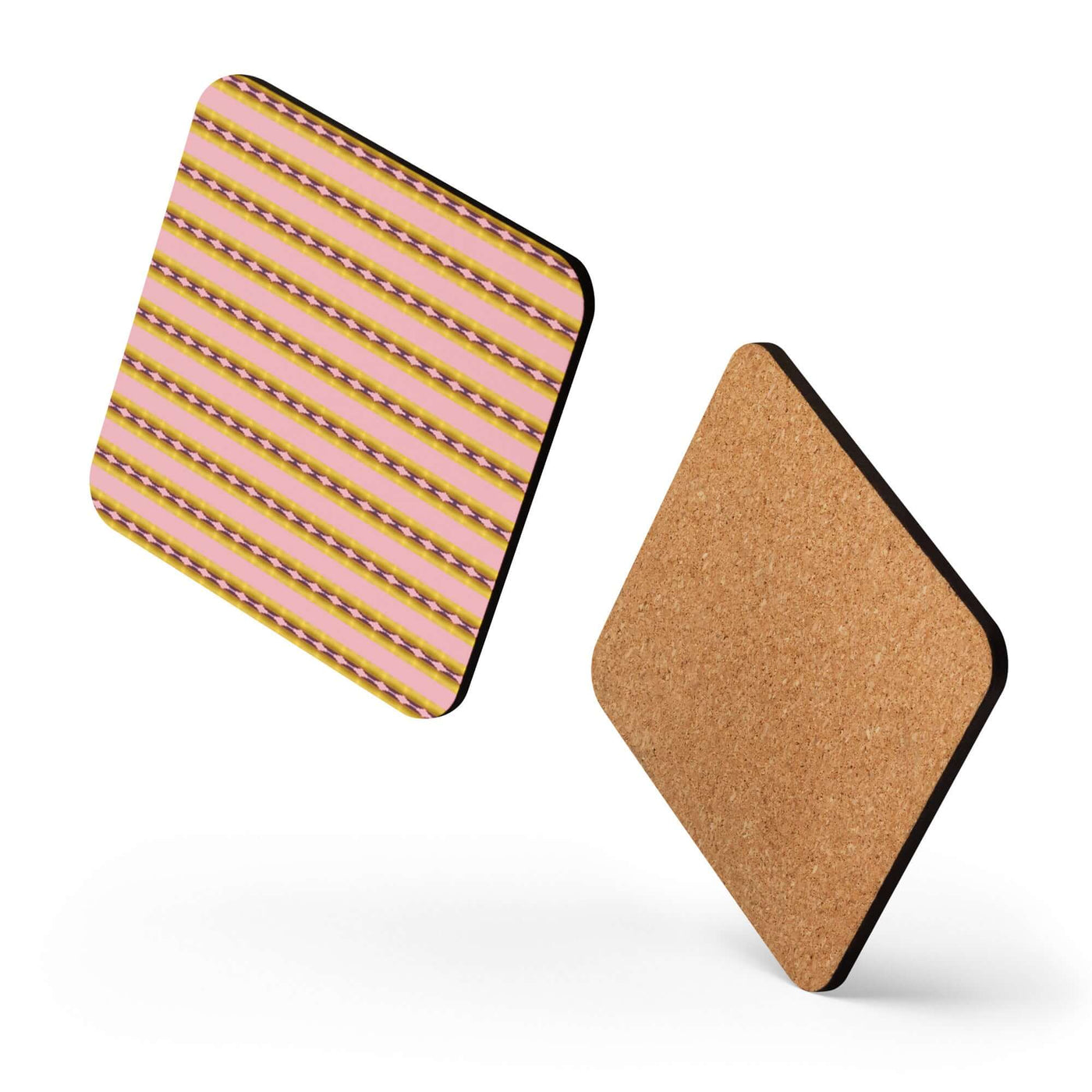 Candy Stripes Cork-back Coaster | Non-slip & Stylish at Design Dose