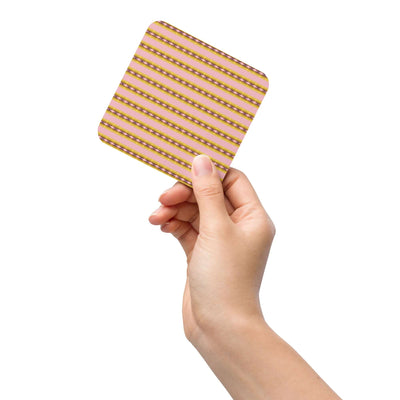 Candy Stripes Cork-back Coaster | Non-slip & Stylish at Design Dose