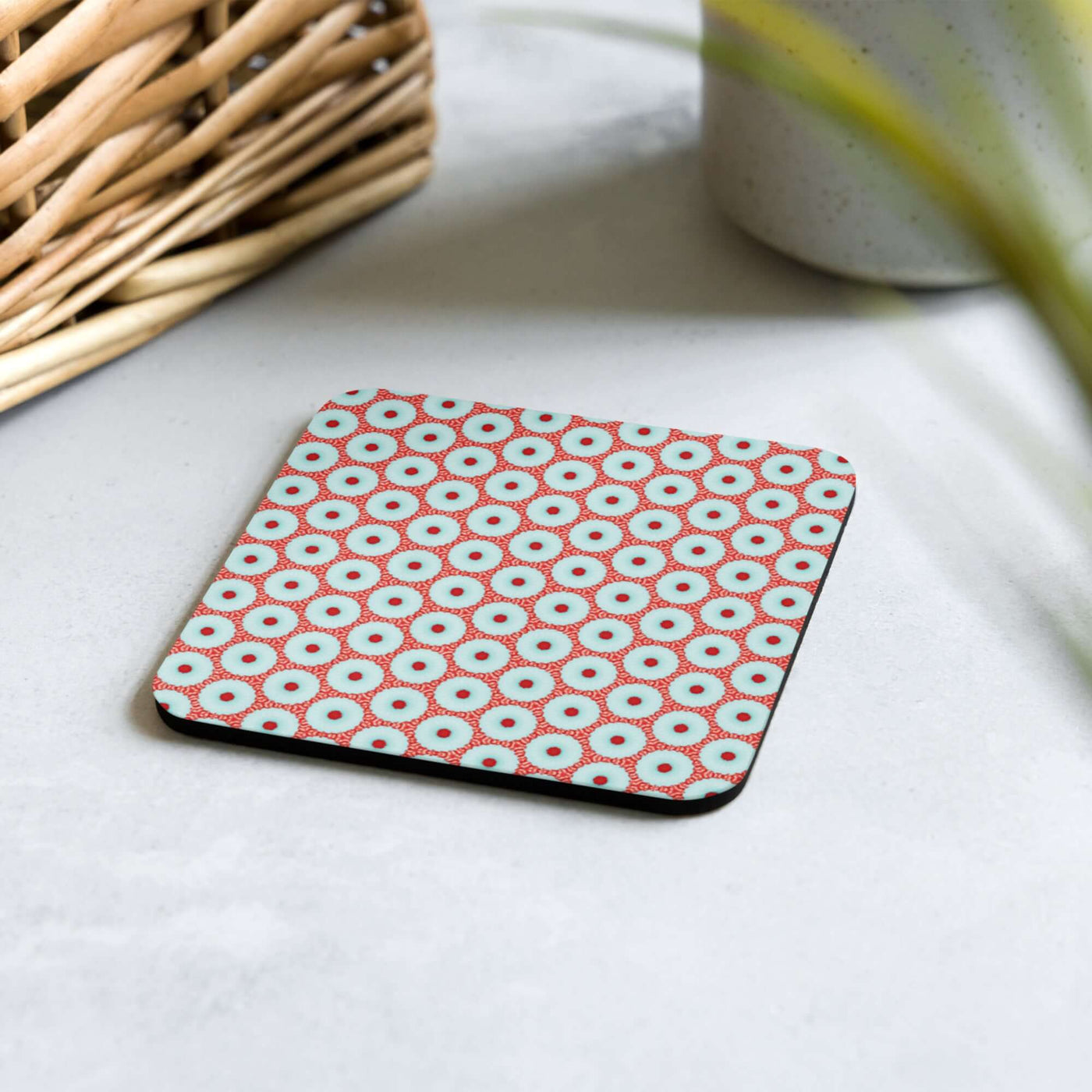 Dotty Delight Cork-back Coaster | Non-slip & Heat Resistant at Design Dose