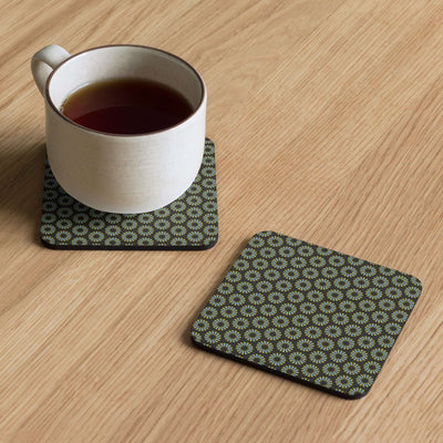 Midnight Bloom Cork-back Coasters - Buy Set & Save at Design Dose