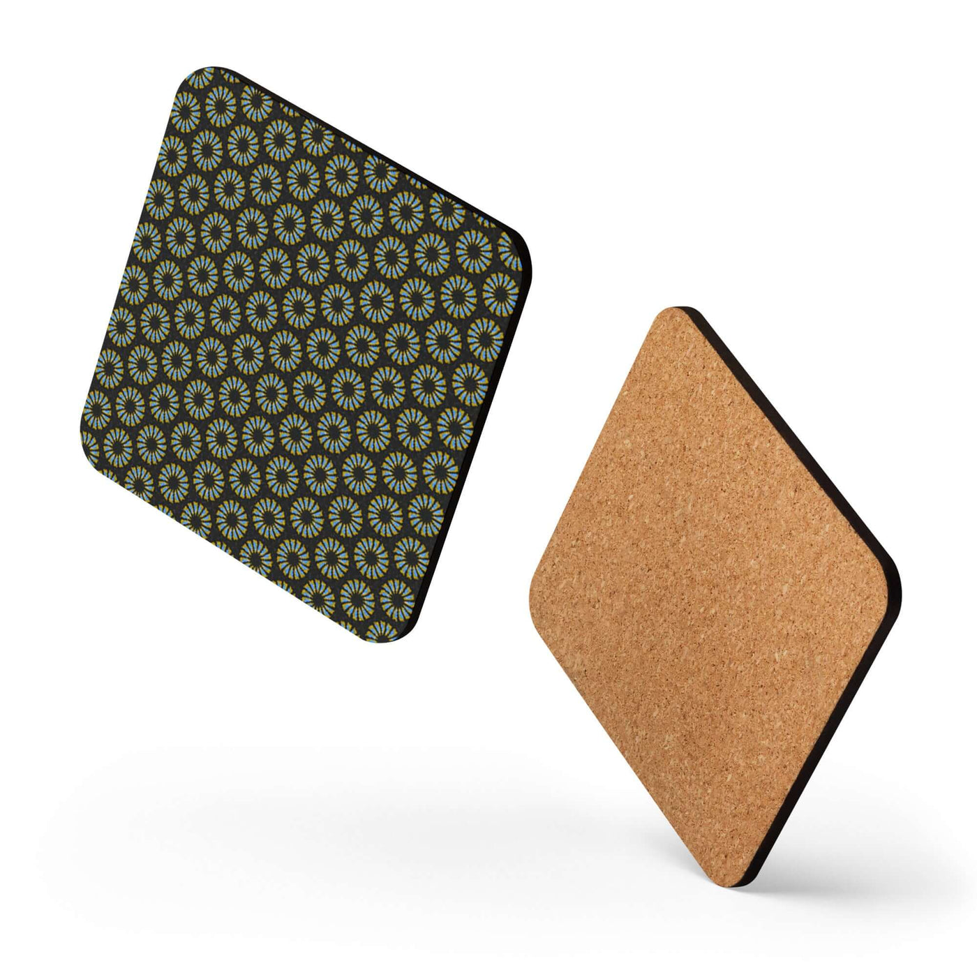 Midnight Bloom Cork-back Coasters - Buy Set & Save at Design Dose