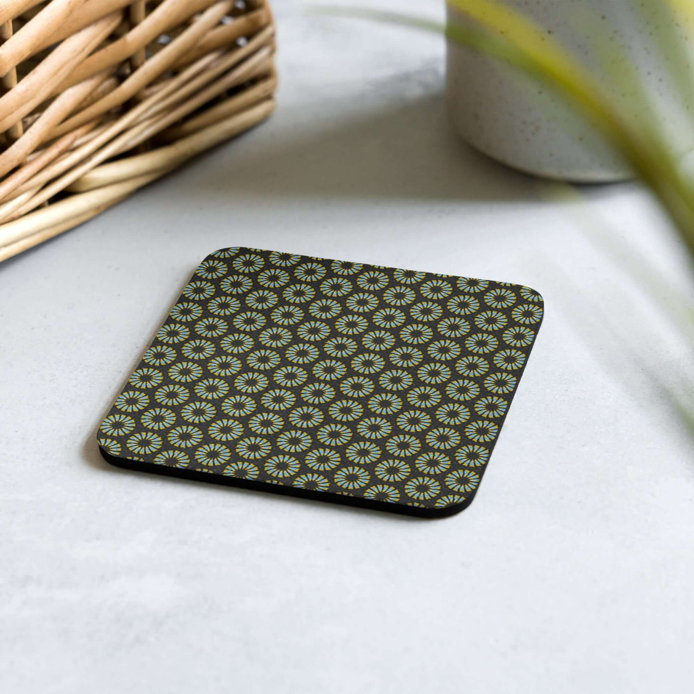 Midnight Bloom Cork-back Coasters - Buy Set & Save at Design Dose