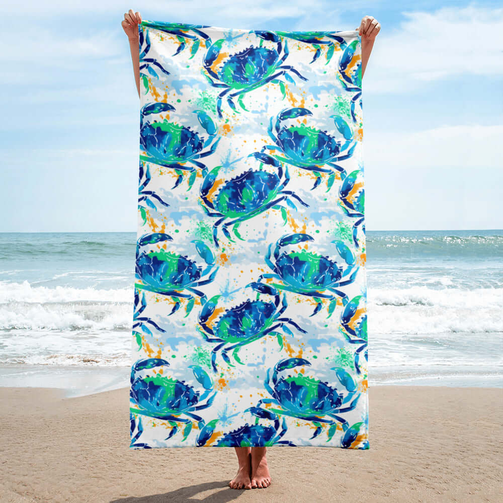 Crab Cozy Beach Towel at Design Dose