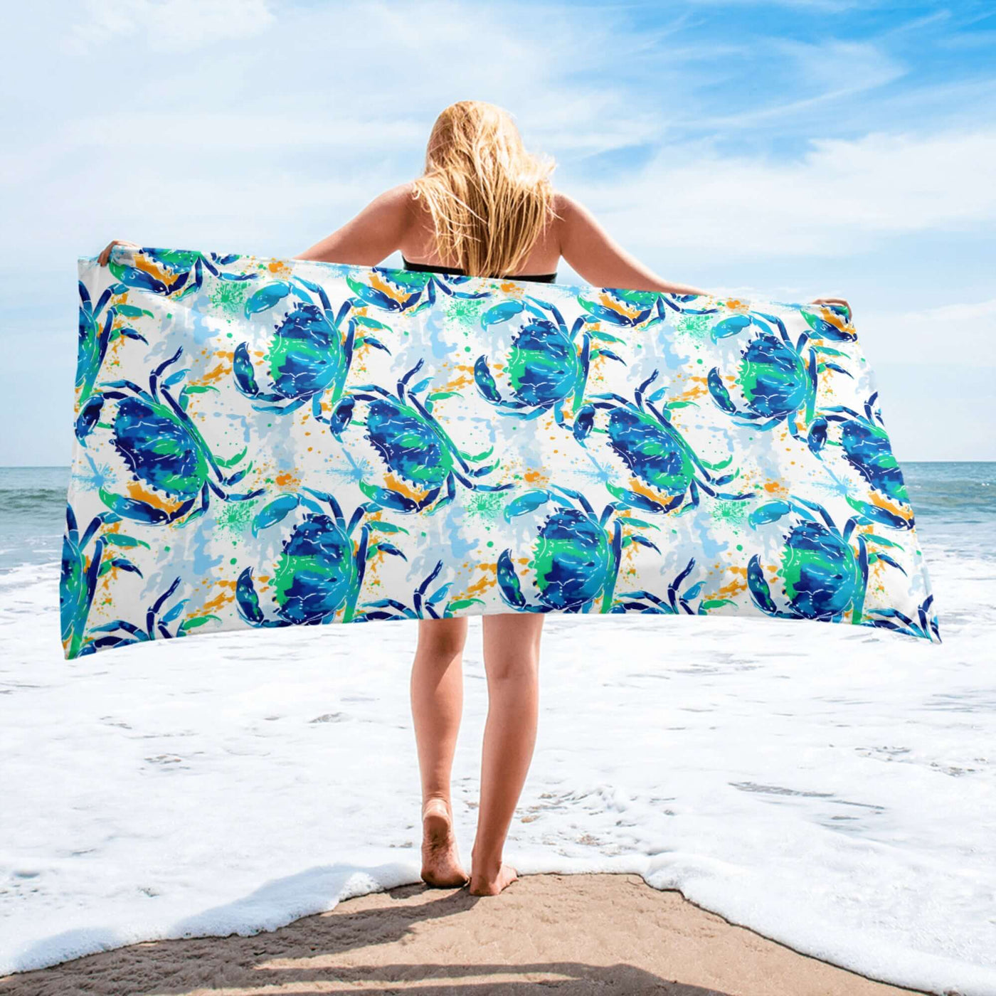 Crab Cozy Beach Towel at Design Dose