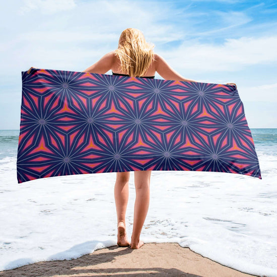 Floral Fusion 2 Beach Towel - Abstract Print Elegance at Design Dose