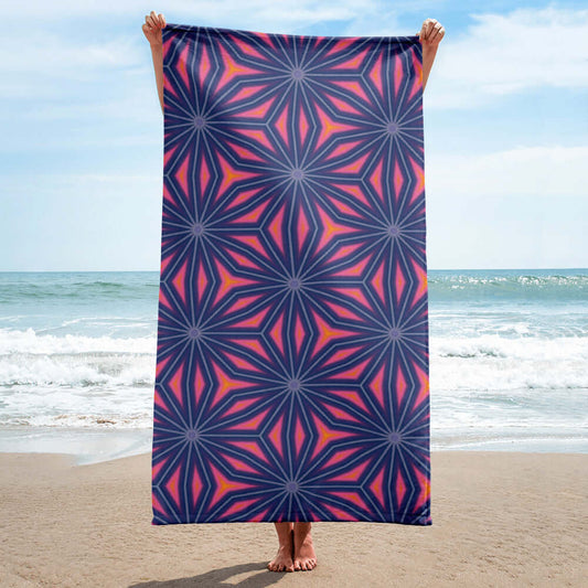 Floral Fusion 2 Beach Towel - Abstract Print Elegance at Design Dose