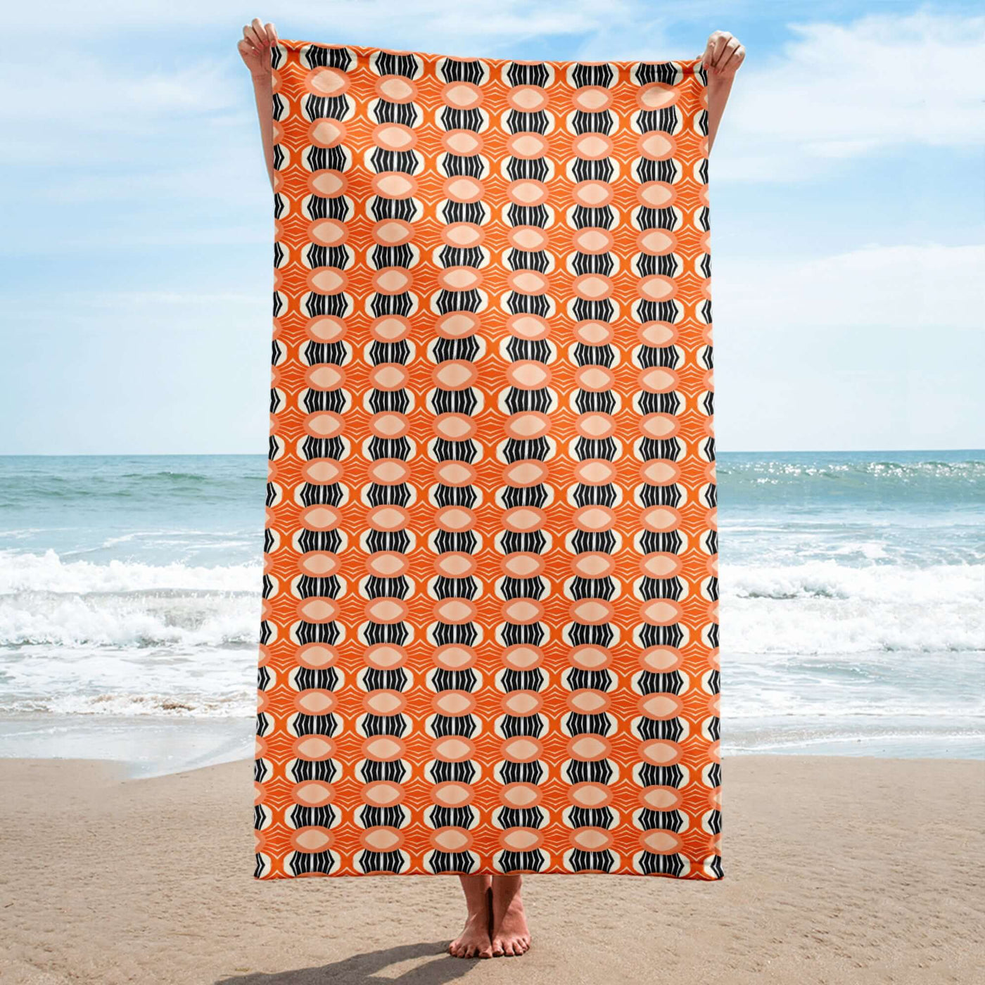 Zen Vibes Colorful Trendy Beach Towel at Design Dose