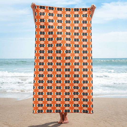 Zen Vibes Colorful Trendy Beach Towel at Design Dose