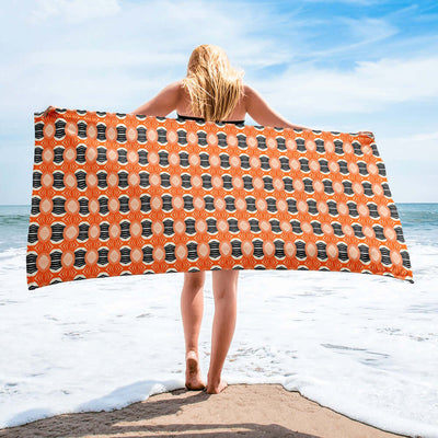 Zen Vibes Colorful Trendy Beach Towel at Design Dose