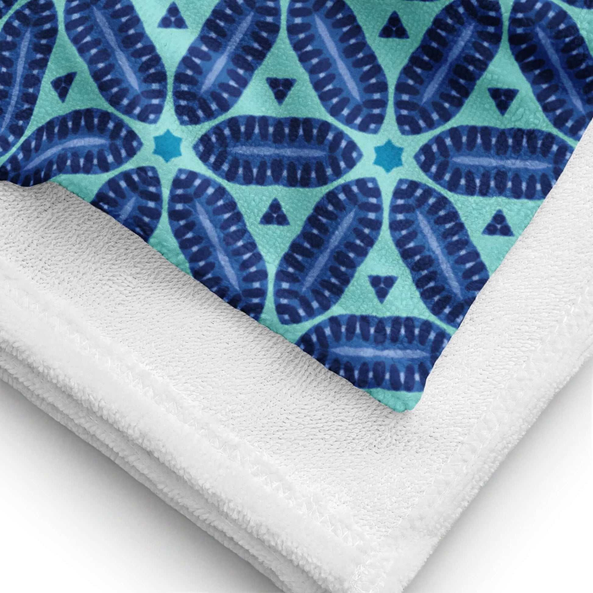 Seaside Beach Towel - Hues of Blue, Trendy Design at Design Dose