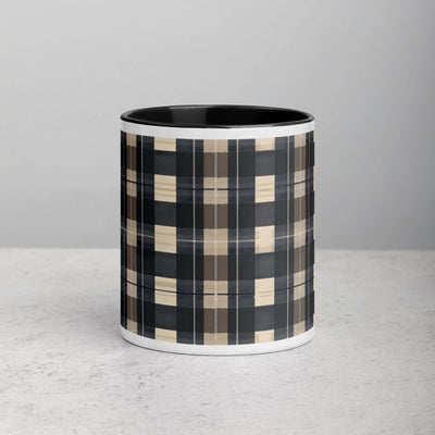 Urban Plaid Mug with Black Color Inside at Design Dose