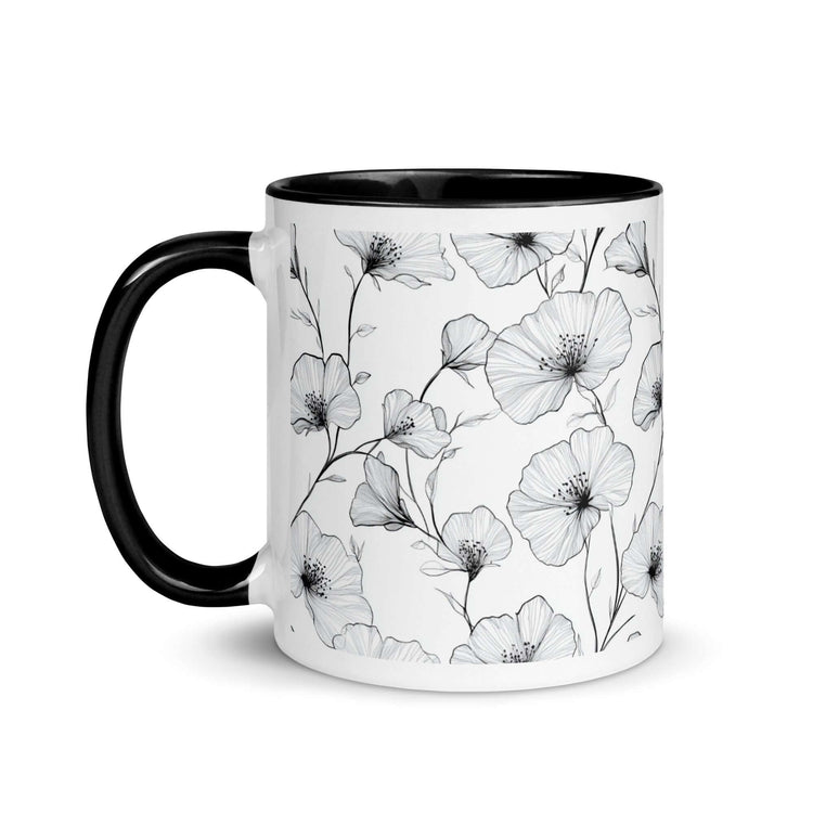 Ink Petals Mug – Dainty Flowers & Monochrome Colors at Design Dose