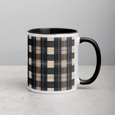 Urban Plaid Mug with Black Color Inside at Design Dose