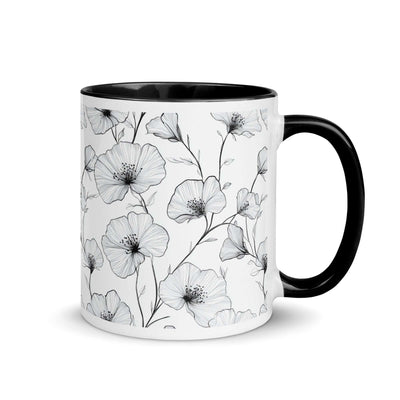 Ink Petals Mug – Dainty Flowers & Monochrome Colors at Design Dose