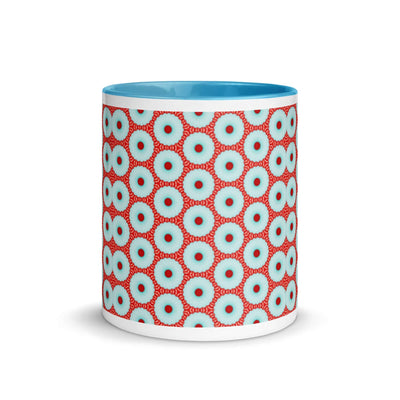 Dotty Delight Mug – Fun Abstract Print, Turquoise Inside at Design Dose