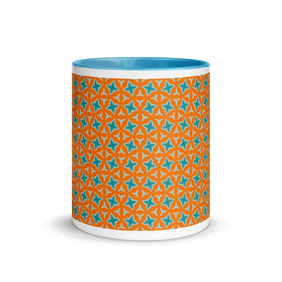 Ocean Sunset Mug with Bright Turquoise Interior at Design Dose