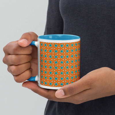 Ocean Sunset Mug with Bright Turquoise Interior at Design Dose