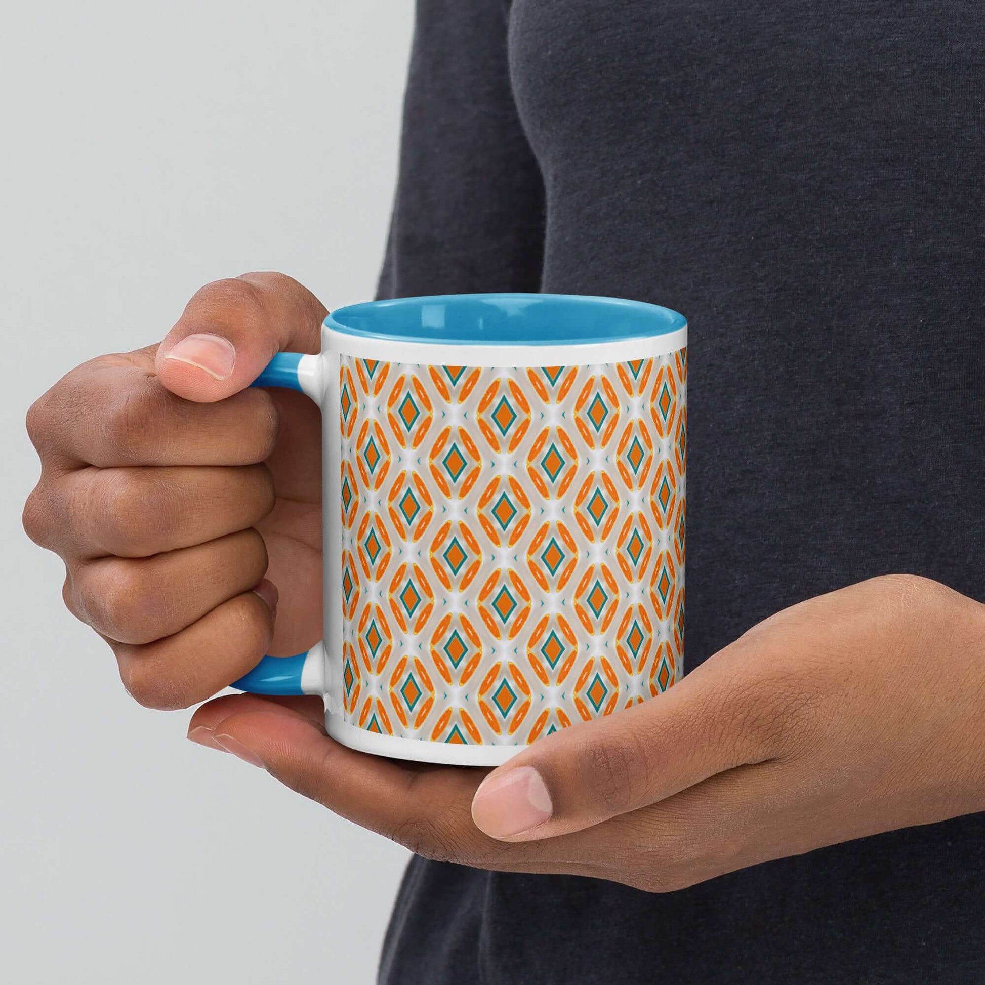 Ocean Slice Mug – Turquoise Interior, Fun Abstract Print at Design Dose