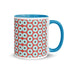 Dotty Delight Mug – Fun Abstract Print, Turquoise Inside at Design Dose