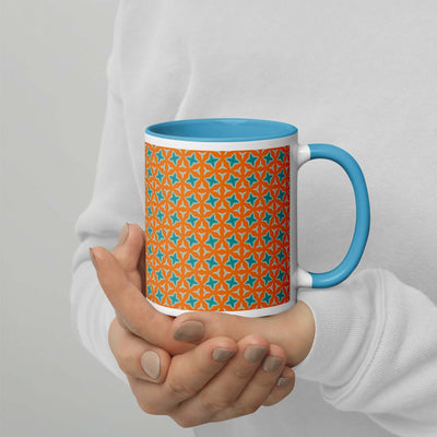 Ocean Sunset Mug with Bright Turquoise Interior at Design Dose