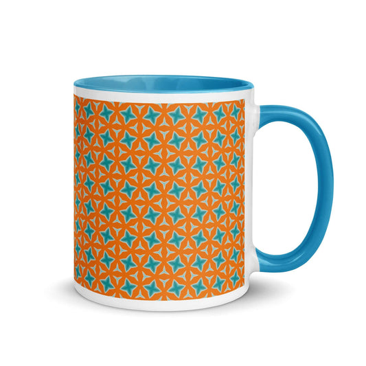 Ocean Sunset Mug with Bright Turquoise Interior at Design Dose