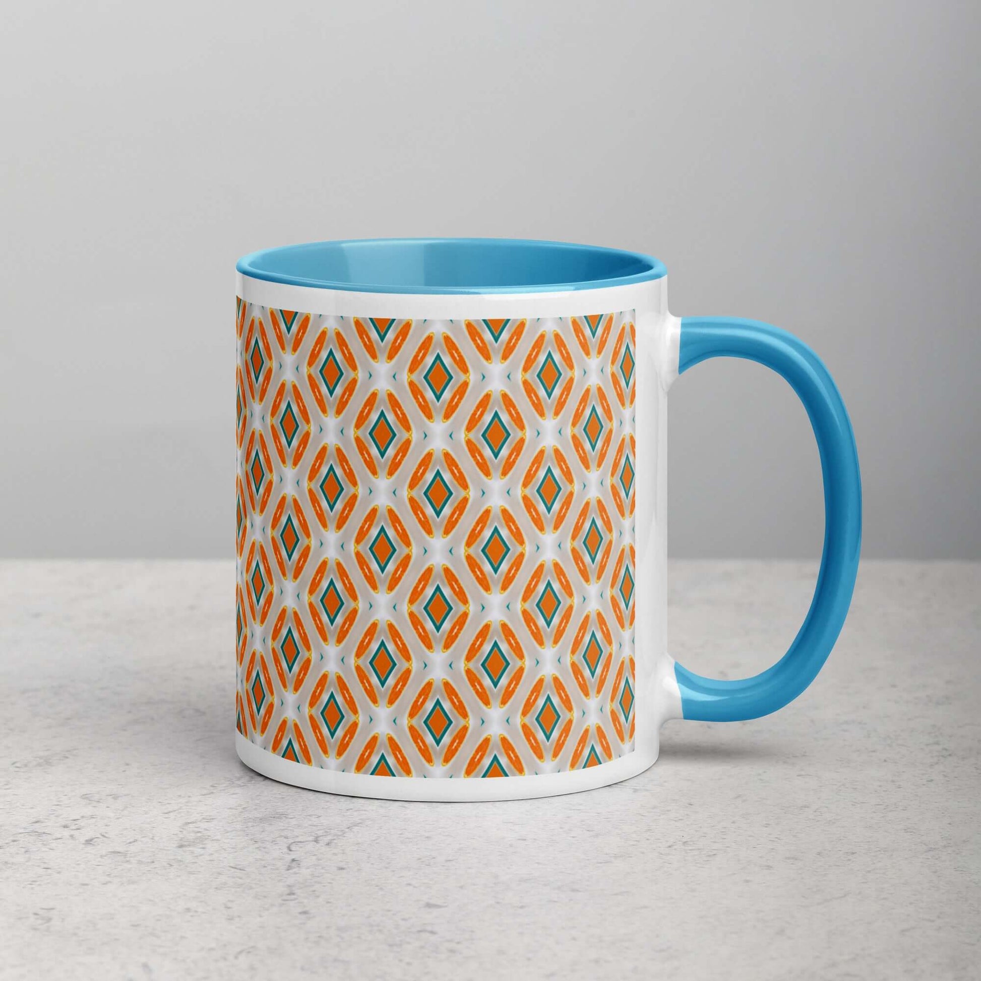 Ocean Slice Mug – Turquoise Interior, Fun Abstract Print at Design Dose