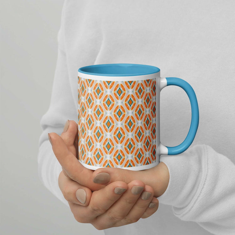 Ocean Slice Mug – Turquoise Interior, Fun Abstract Print at Design Dose