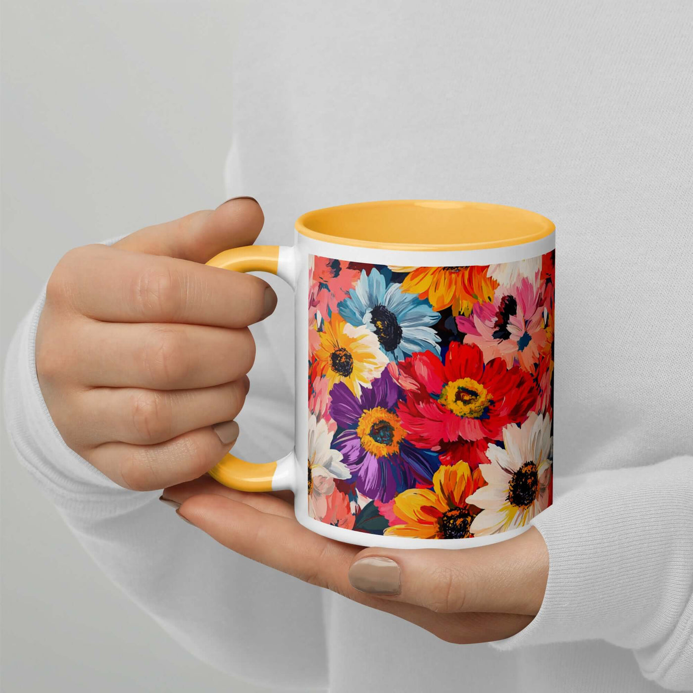 Flower Power Mug with Marigold Interior at Design Dose