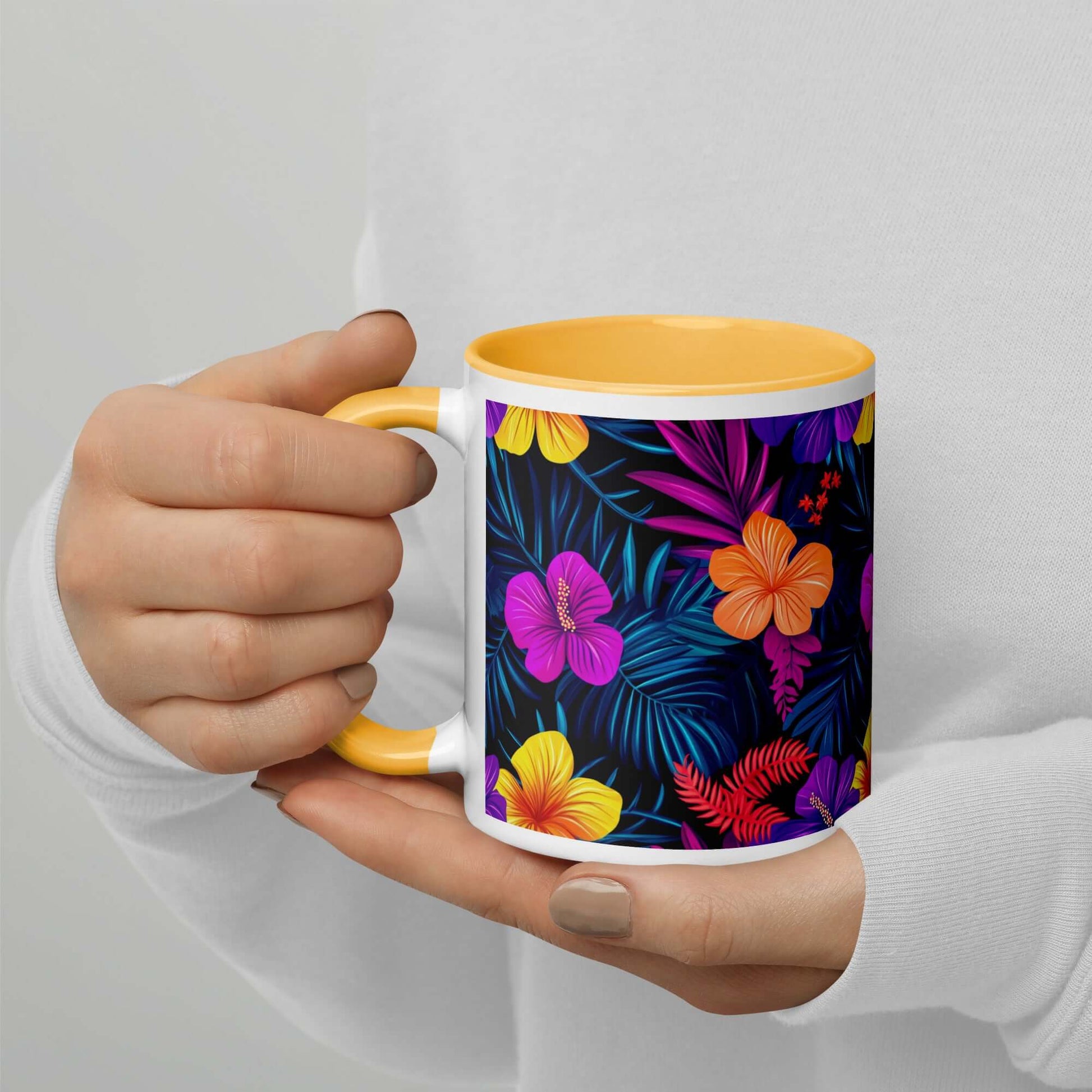 Dark Tropics Mug - Marigold Inside, 11 oz at Design Dose