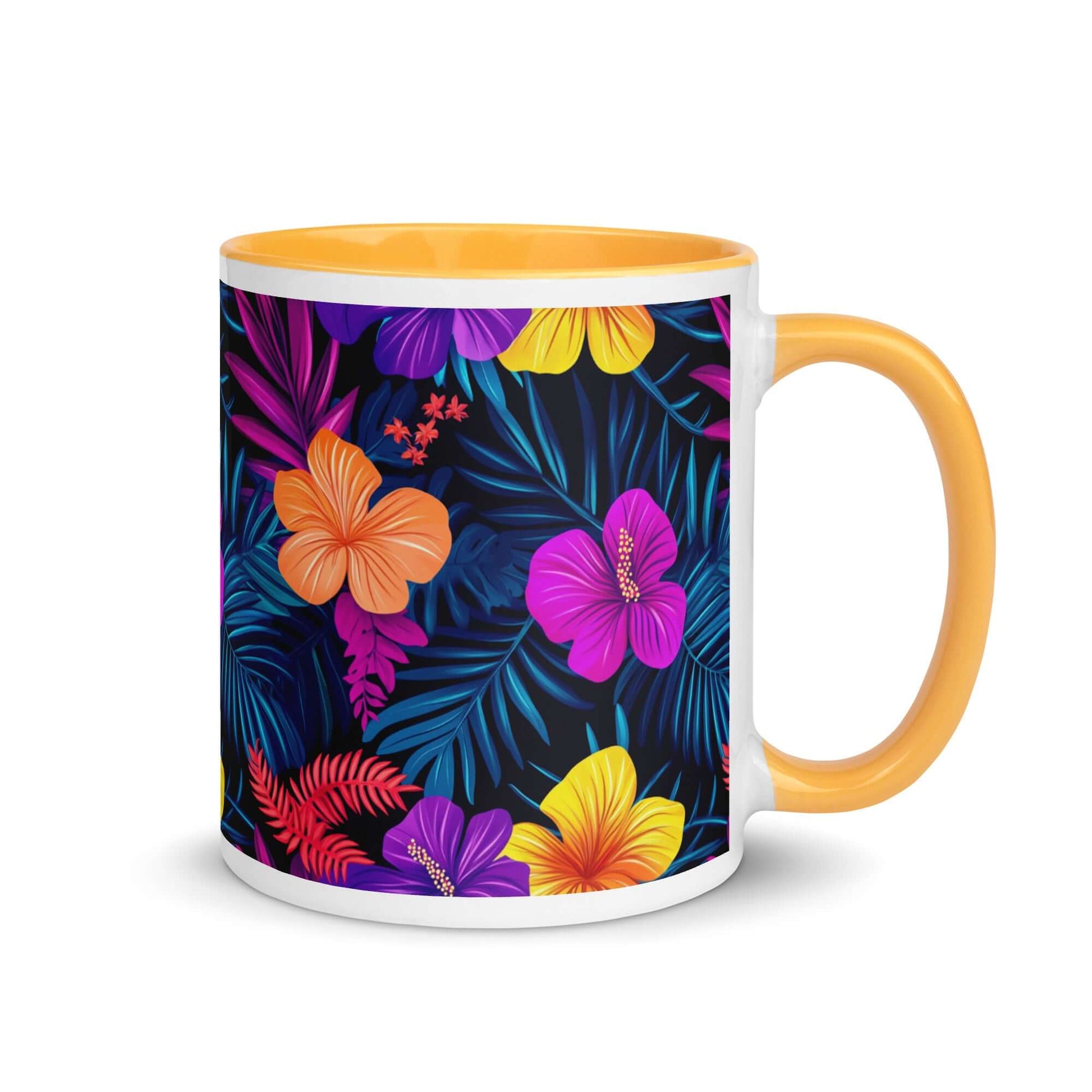 Dark Tropics Mug - Marigold Inside, 11 oz at Design Dose