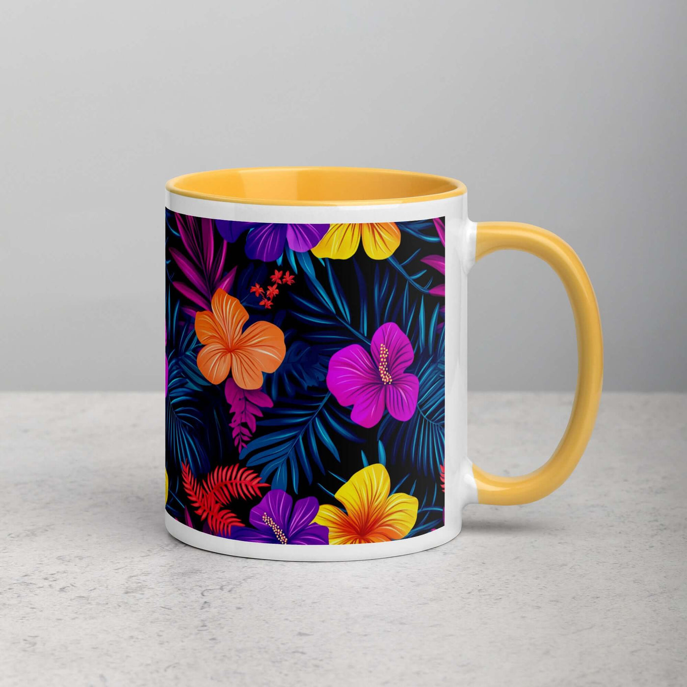 Dark Tropics Mug - Marigold Inside, 11 oz at Design Dose