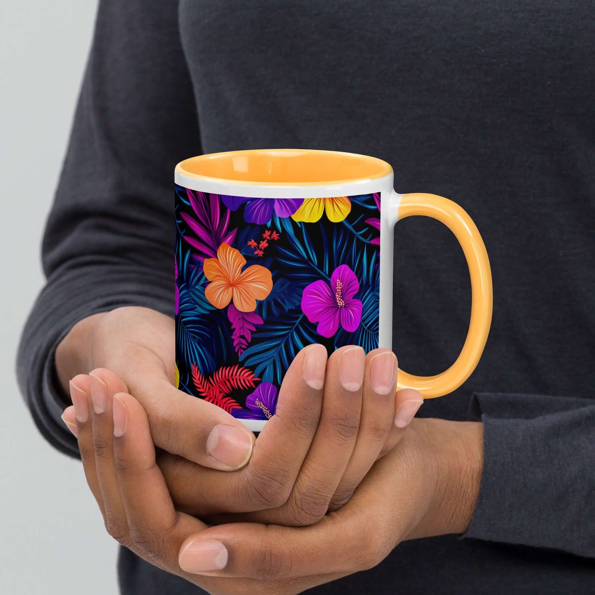 Dark Tropics Mug - Marigold Inside, 11 oz at Design Dose