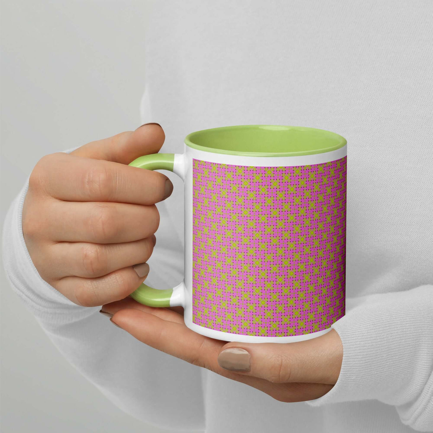 Groovy Glow Mug - Lime Interior, Fun Abstract Print at Design Dose