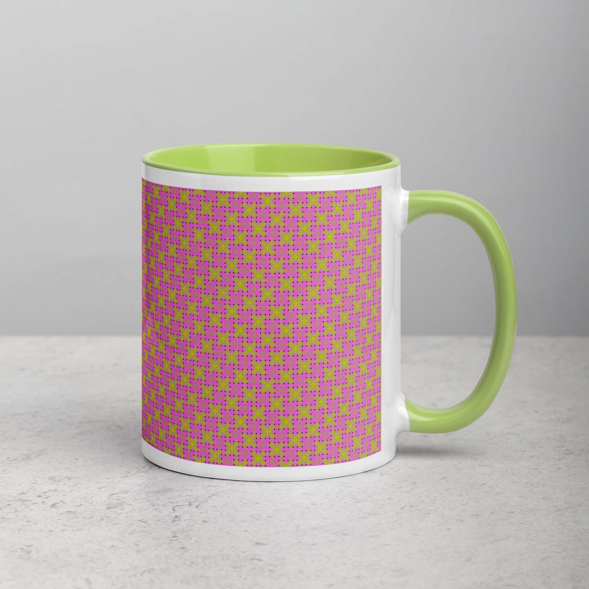 Groovy Glow Mug - Lime Interior, Fun Abstract Print at Design Dose