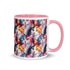 Artsy Cats Mug with Pink Color Inside at Design Dose