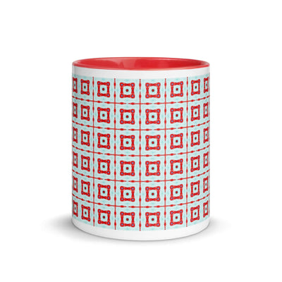 Trendy Square Dance Mug with Red Interior at Design Dose