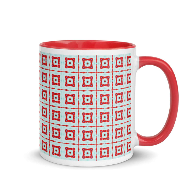 Trendy Square Dance Mug with Red Interior at Design Dose